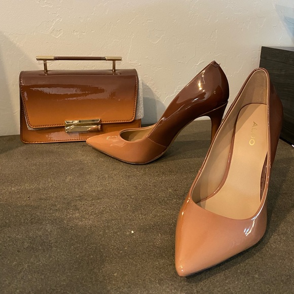 Set: NWT ALDO Ombré Patent Leather Purse and Matching Heels - Picture 5 of 9
